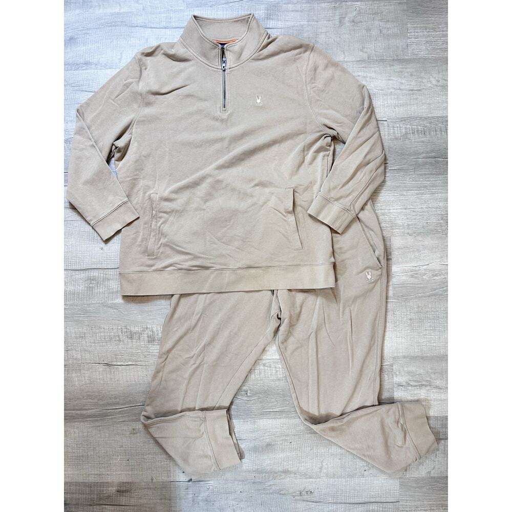 Psycho Bunny Dayton Quarter Zip Sweatshirt (2XL) & Pants (1XLT) Set Big & Tall
